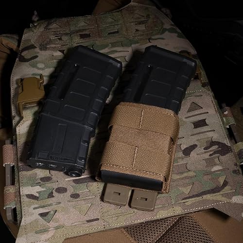 Miniatura 7 de IDOGEAR - Bolsa para rifle Molle de 0.219 in, soporte para cargador de cargador con parte superior abierta para AR Mag con inserto de liberación
