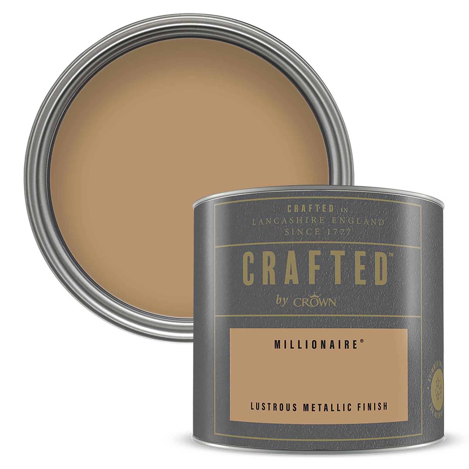 Crown CRAFTED Metallic Millionaire Paint Tester Pot - Sample 125ml