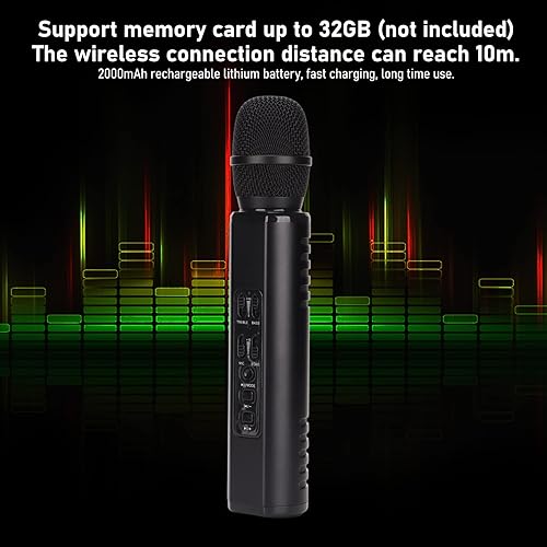 Miniatura 2 de Heayzoki Micrófono Bluetooth para karaoke, micrófono de mano K6, micrófono portátil con cancelación de ruido, máquina de altavoz para adultos y
