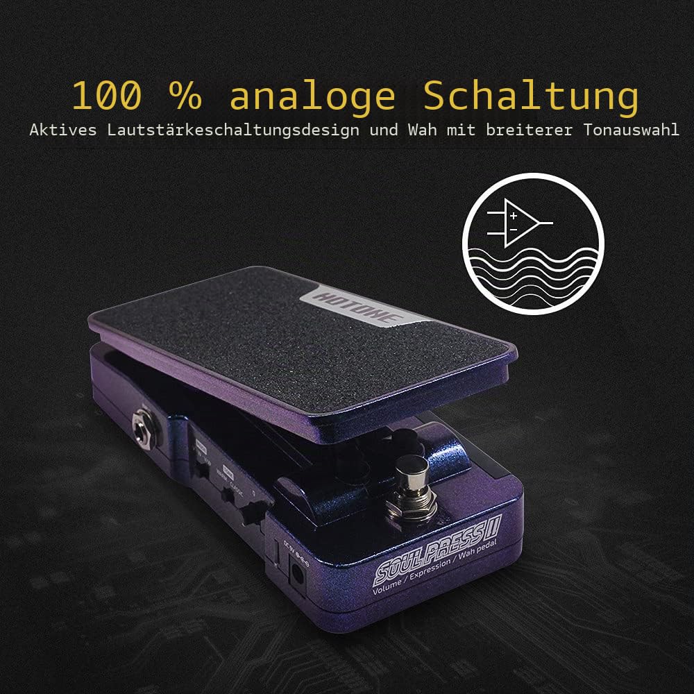 Hotone WAH AKTIV Volume Passive Expression 4 in 1 Gitarre Effektpedal schaltbar mit sichtbaren Gitarreneffektpedal Soul Press II