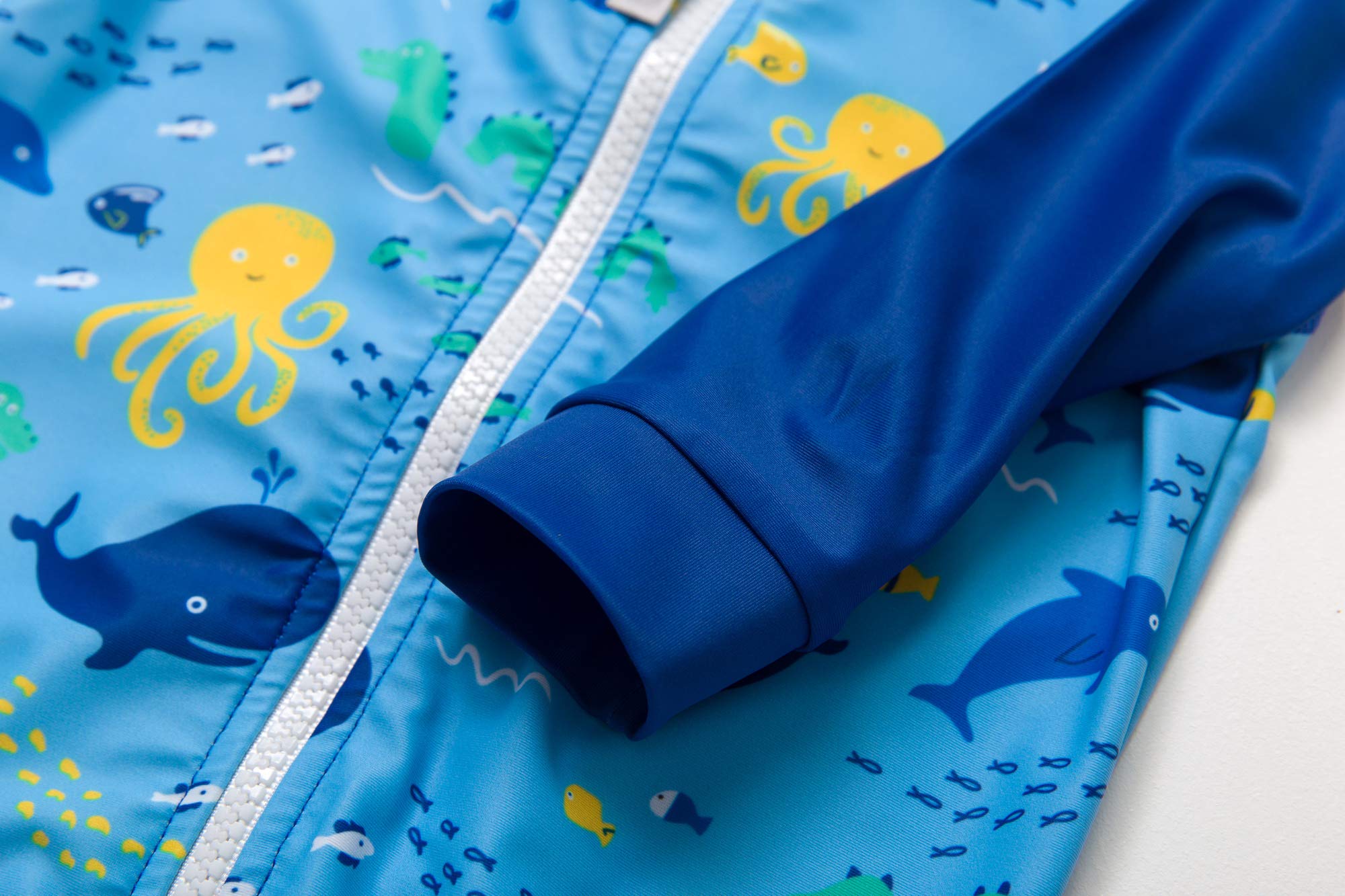 BONVERANO Costume Intero Neonato Manica 3/4 con Protezione UV 50+ con Cerniera