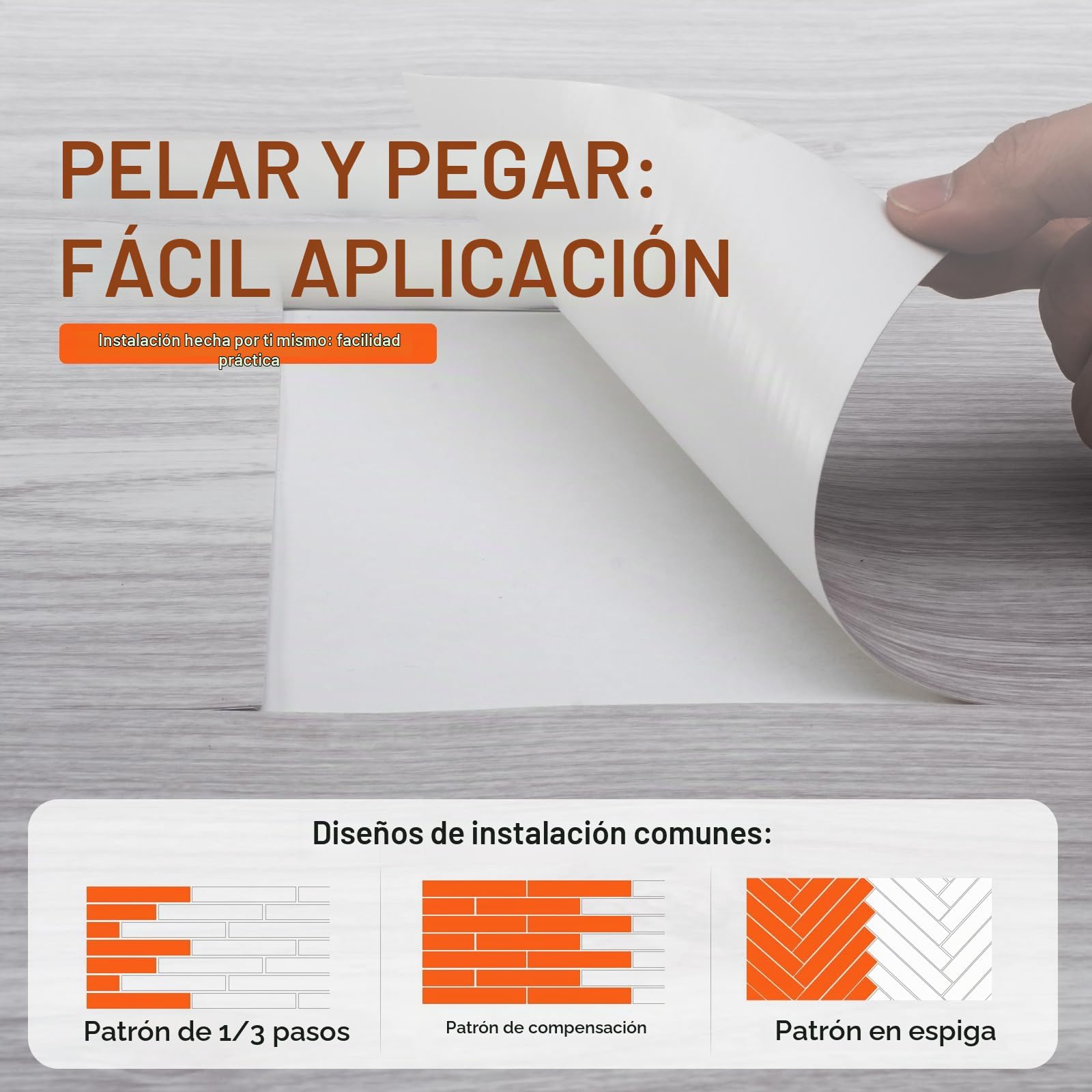VEVOR Baldosas de Vinilo Autoadhesivas de 914 x 152 mm, 20 Baldosas de 0,62 mm de Grosor, Despegar y Pegar, Suelos de Bricolaje de Grano de Madera Gris Claro para Cocina, Comedor, Dormitorios y Baños