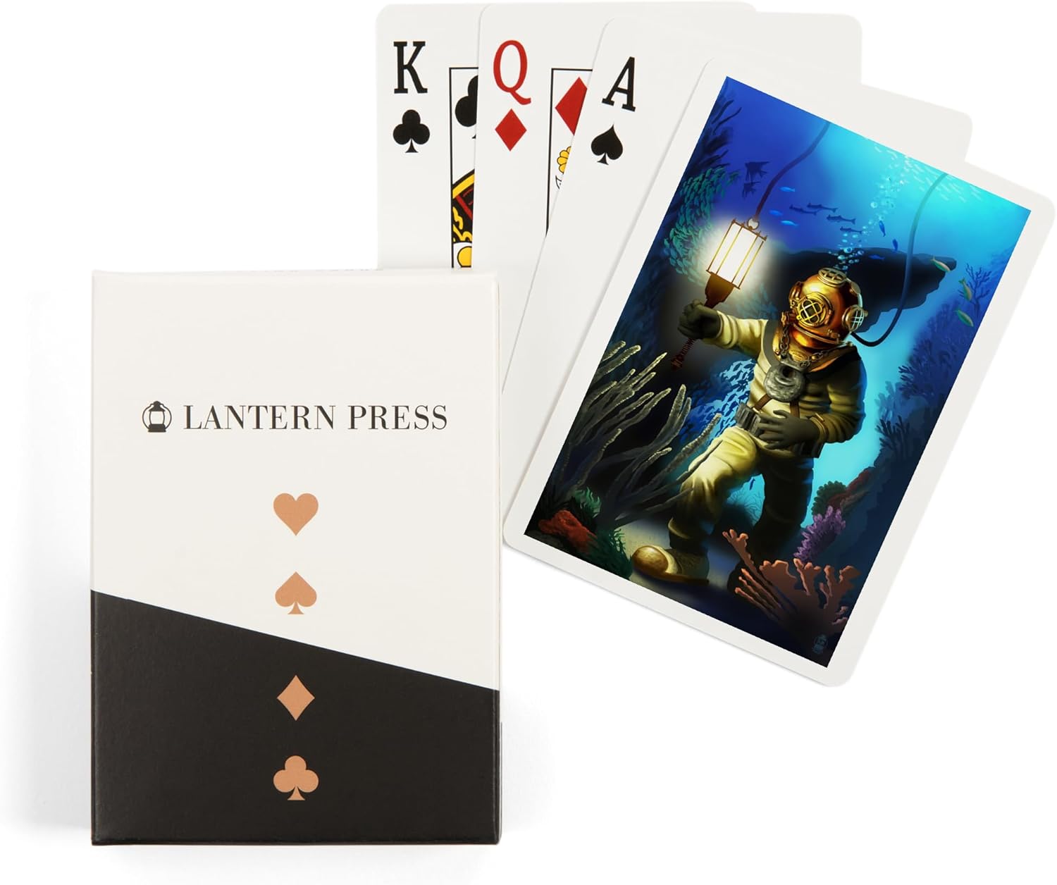 Lantern Press Diver Scene, 52 Playing Cards for Adults, Poker Size Card Deck