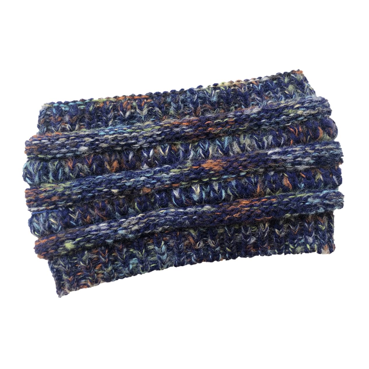 Didiseaon Colorful Spot Woolen Yarn Headband Empty Cap Thicken Knitted Ponytail Hat for Outdoor Camping Fashionable Fit Comfortable Warm Navy