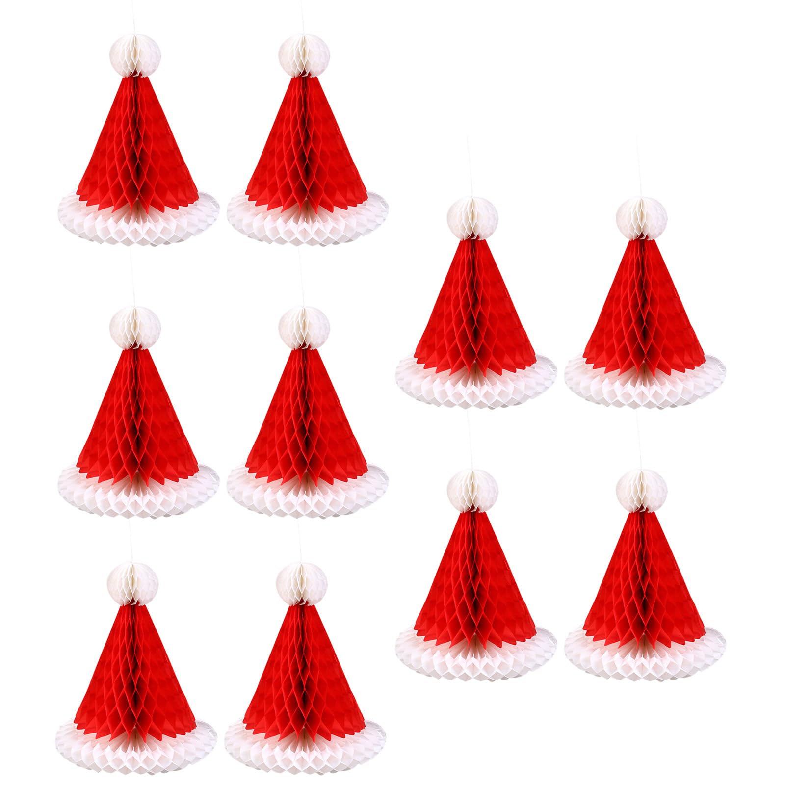 Décoration de fête de Noël pour maison et bureau : 10 suspensions chapeau de Père Noël