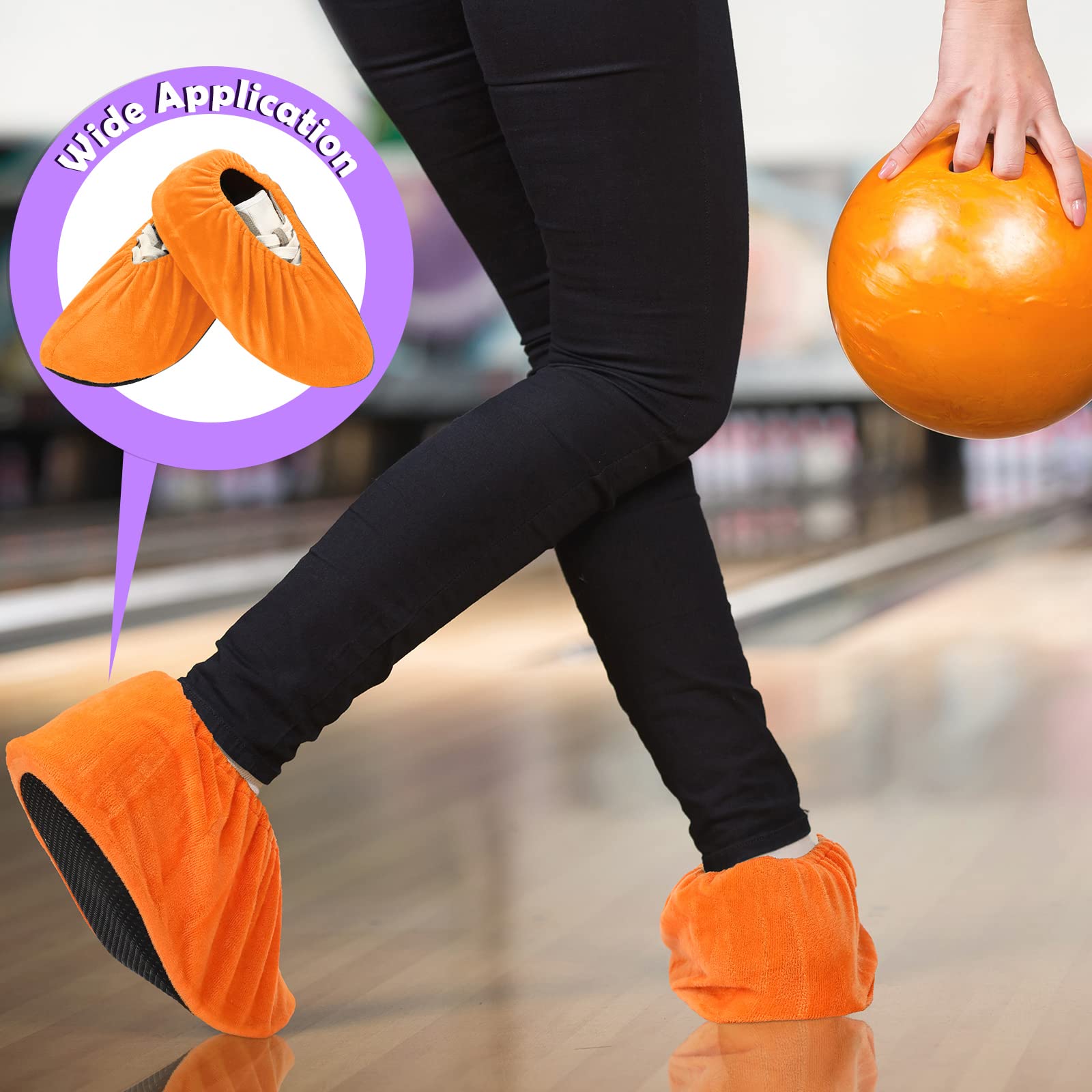 Mepase Bowling-Schuh-Schutzhüllen, rutschfest, wiederverwendbar, waschbar, Flanell, für Damen, Herren, Erwachsene, Sportzubehör, Einheitsgröße, 10 Farben, 20 Paar