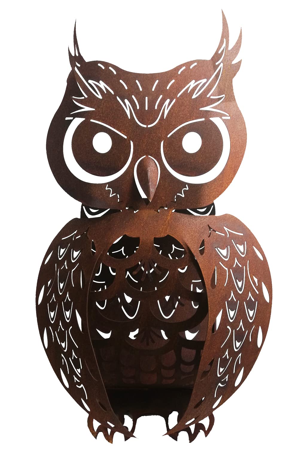 Gartendeko Eule im Rost Design H: 62 cm - Rostfigur für den Garten, Edelrost, Deko
