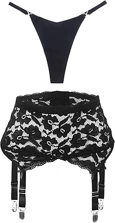 Ohyeah Garter Belt And Thigh Highs Set(6 Strap Metal Clip