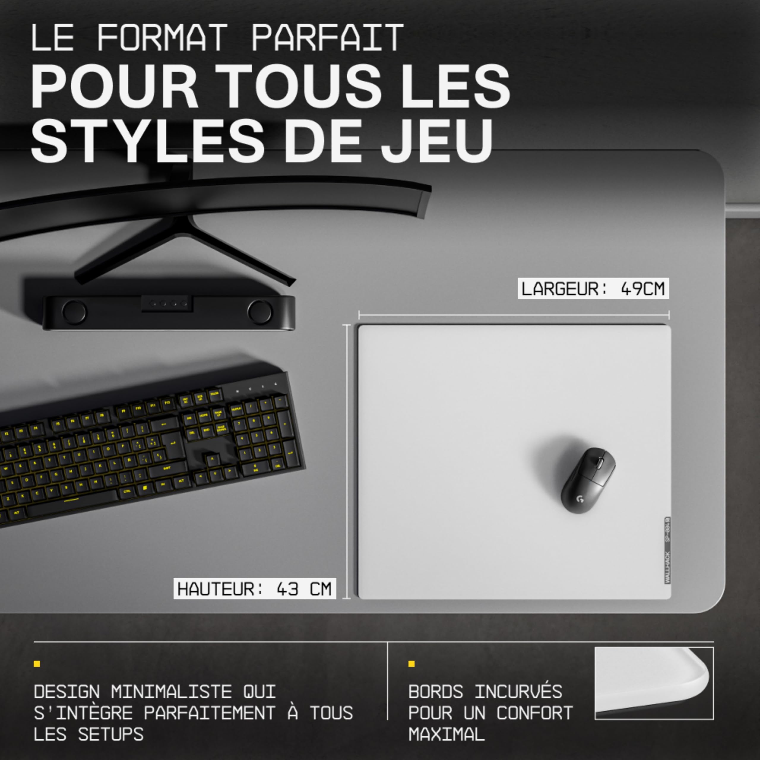 Wallhack SP-004 Glass Gaming Mouse Pad - Pro-Esport Mouse Pad with