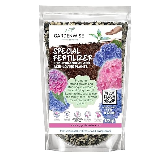 Slow Release Hydrangea Fertilizer with Iron & Sulfur – Indoor & Outdoor Soil Acidifier for Miracle Growth (1/2 qt)