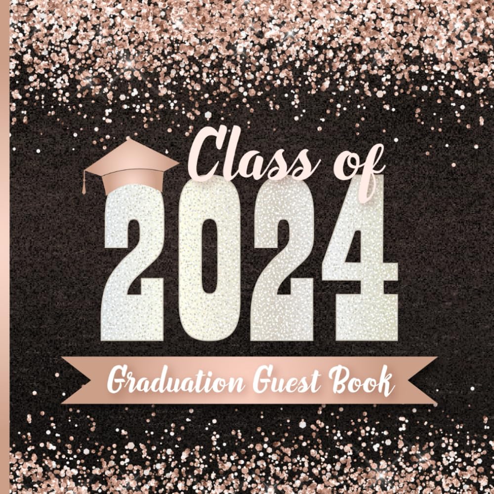 Class of 2024 Graduation Guest Book SignIn Book for High School