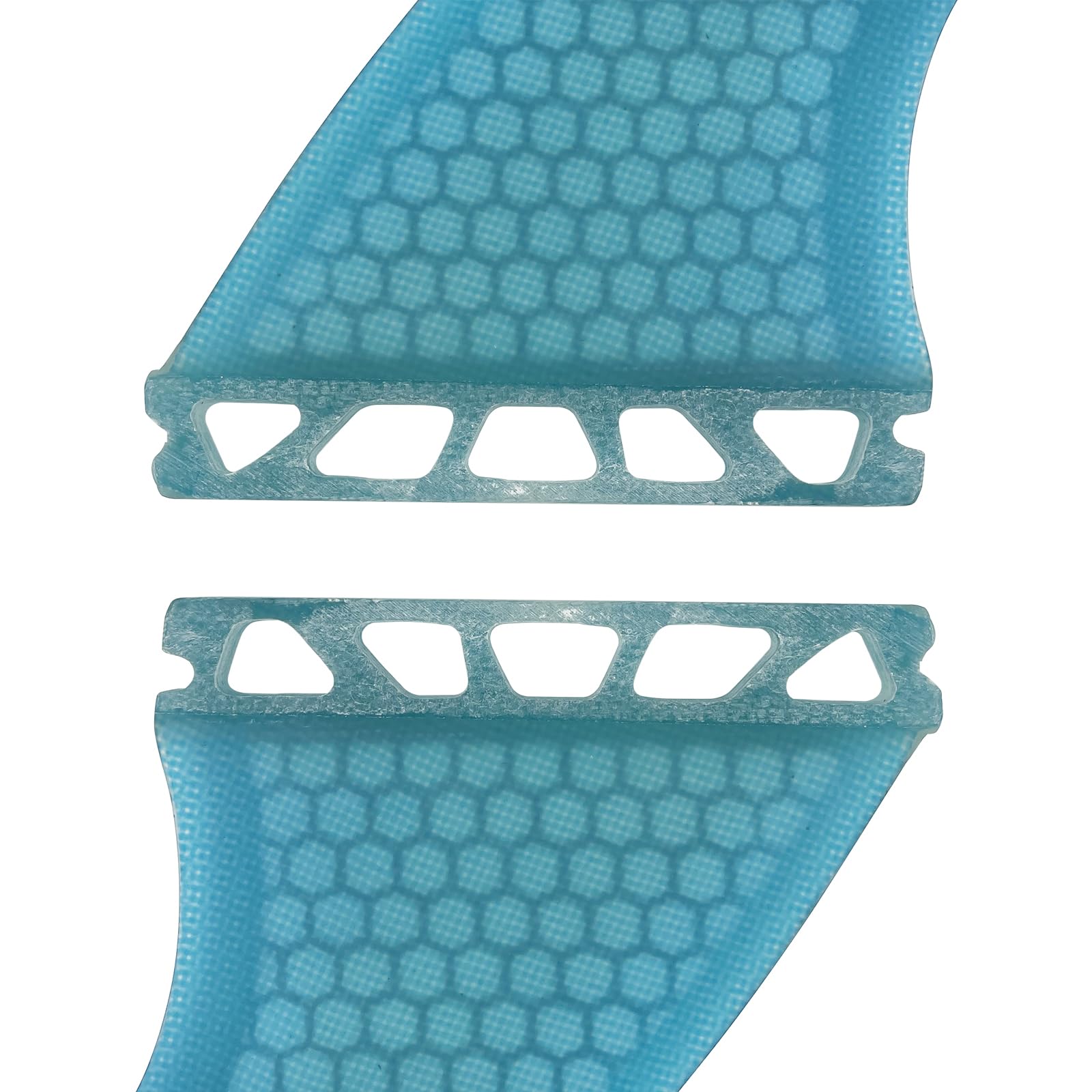 UPSURF Tri Tabla de Surf Aletas Futuro M Tamaño Fibra de Vidrio + Panal G5 propulsor Set (Blanco/Azul/Naranja), Azul
