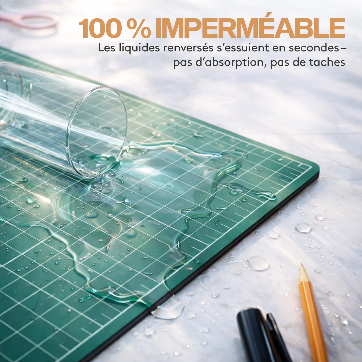 ACROPAQ Tapis de Decoupe A2 - Auto-Réparateur, A2 (60 x 45 cm), 5 Couches de protection pour vos meubles, Avec grilles et repères d'angle sur les deux faces - Tapis de Bricolage, Tapis decoupe