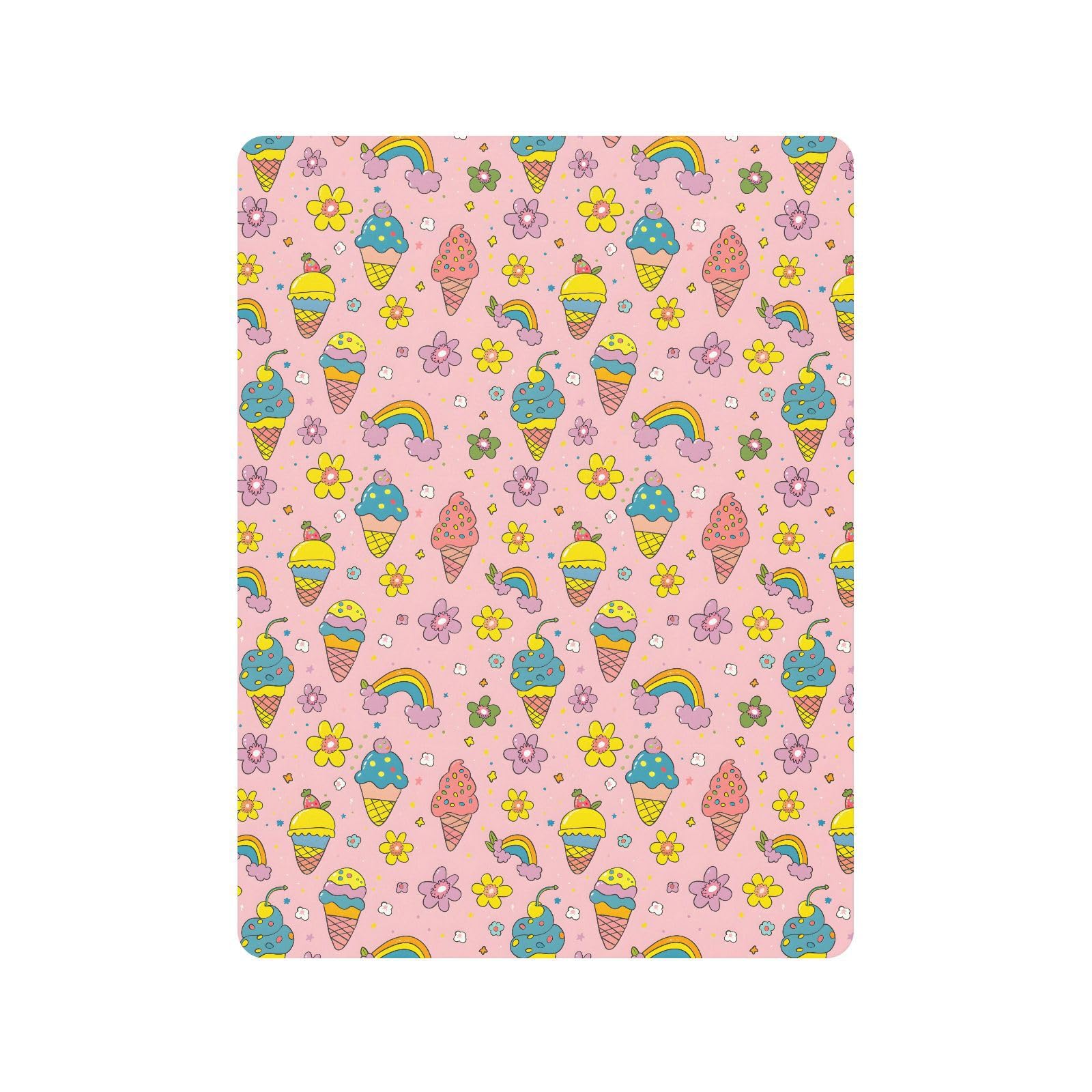Drap-housse pour berceau de bébé motif crème glacée arc-en-ciel pour garçons et filles, 71,1 x 132,1 cm