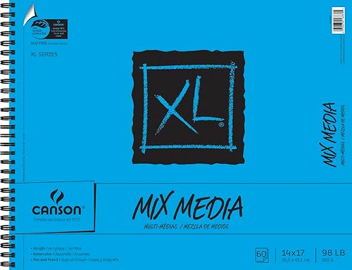 Miniatura 29 de Canson XL Series - Papel de medios mixtos, papel grueso, textura fina, dimensiones grandes para técnicas húmedas o secas, encuadernado con alambre