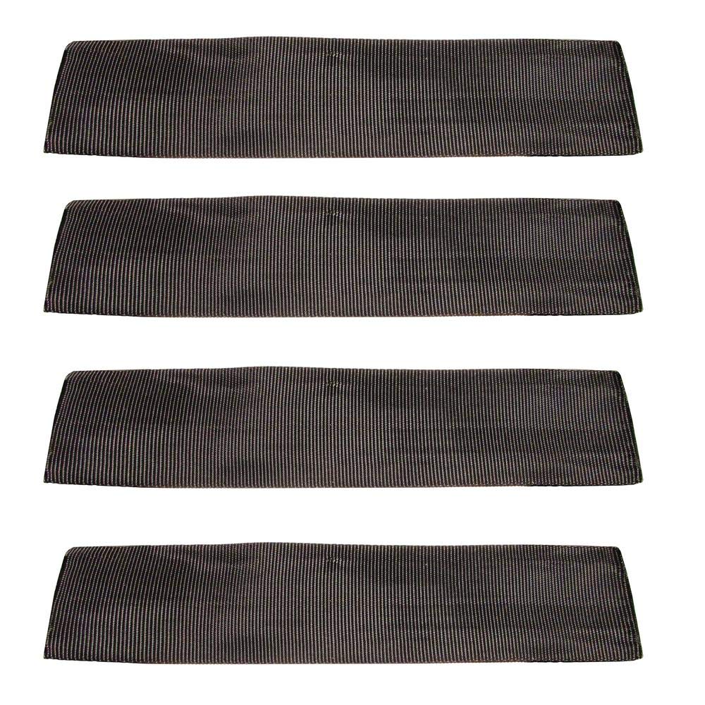 RAParts Set of 4 Sliding 2"x12" Sleeves Webbing Web Protector for 2" Ratchet Tie Down Strap, black, 12 inches by 2-3/8 inches