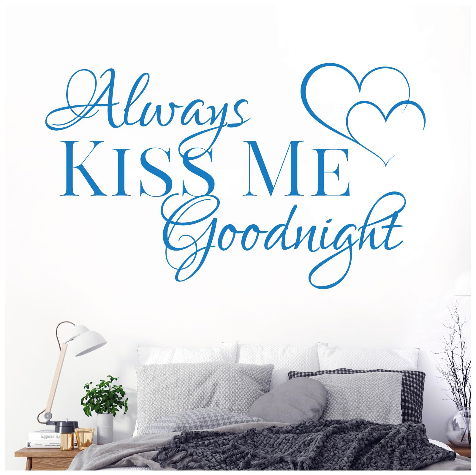 Always Kiss Me Goodnight - Love Quote Vinyl Wall Decal Sticker [Medium] [Ocean] — image 1