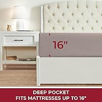 Vista 210 de Mellanni California King Fitted Sheet - Iconic Collection Bedding Sheets with up to 16 inch Deep Pocket - Soft & Cooling - Fade & Stain Resistant