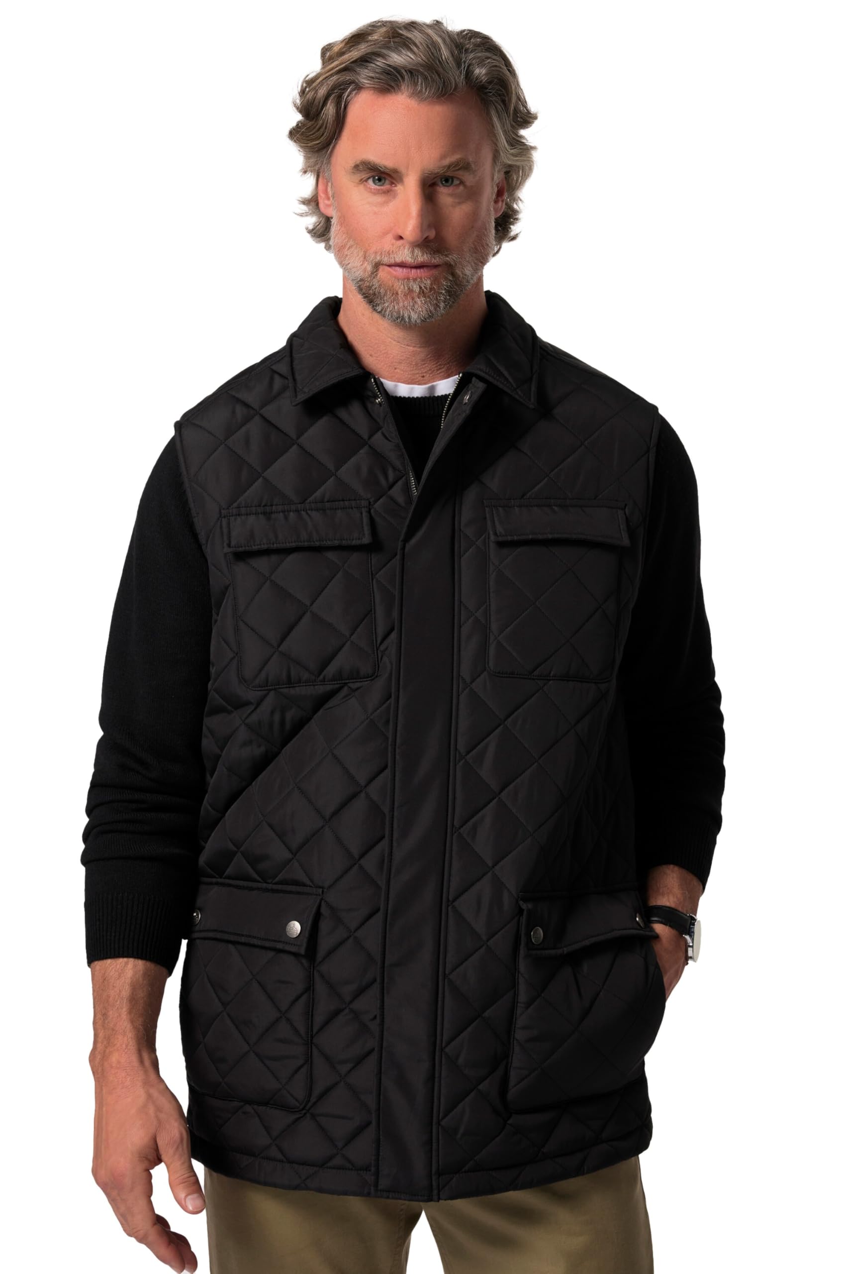 Boston Park Herren große Größen Übergrößen Menswear L-8XL Steppweste, Hemdkragen 831593