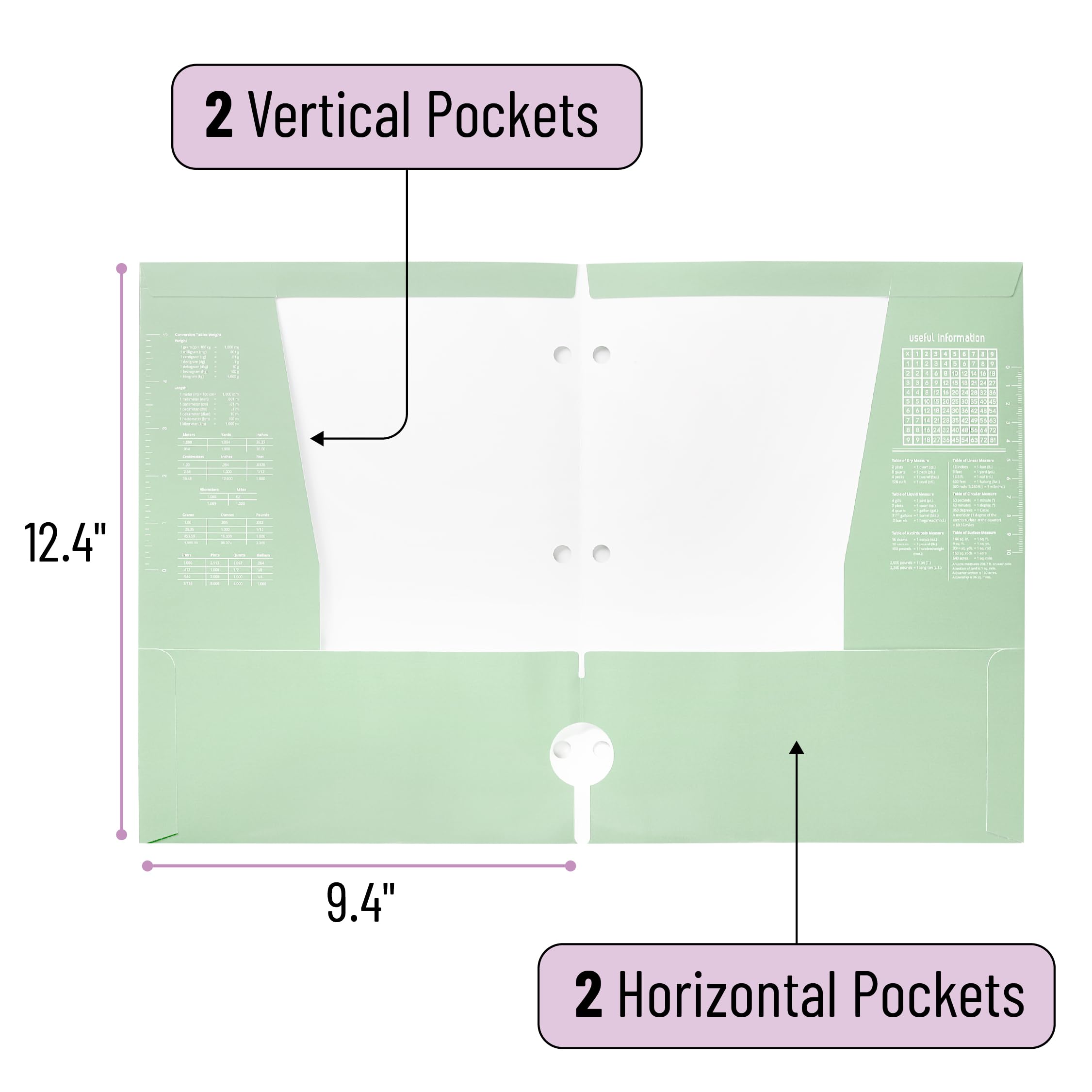 Mr. Pen- Pocket Folders, 4 Pocket, 4 Pack, Pastel Colors, Folders with Pockets 3 Hole Punched, Folder, Binder Folder: Pastel 24 Pack