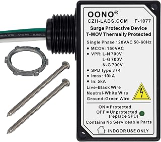 Single Phase AC 120V SPD Surge Protective Device, T-MOV Thermally Protected