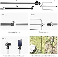 Vista 3 de Trail & Game - Soporte de acero inoxidable plegable grueso de acero inoxidable ajustable de 360°, conexión de rosca universal de 1/4 a 20 (0.236 in)