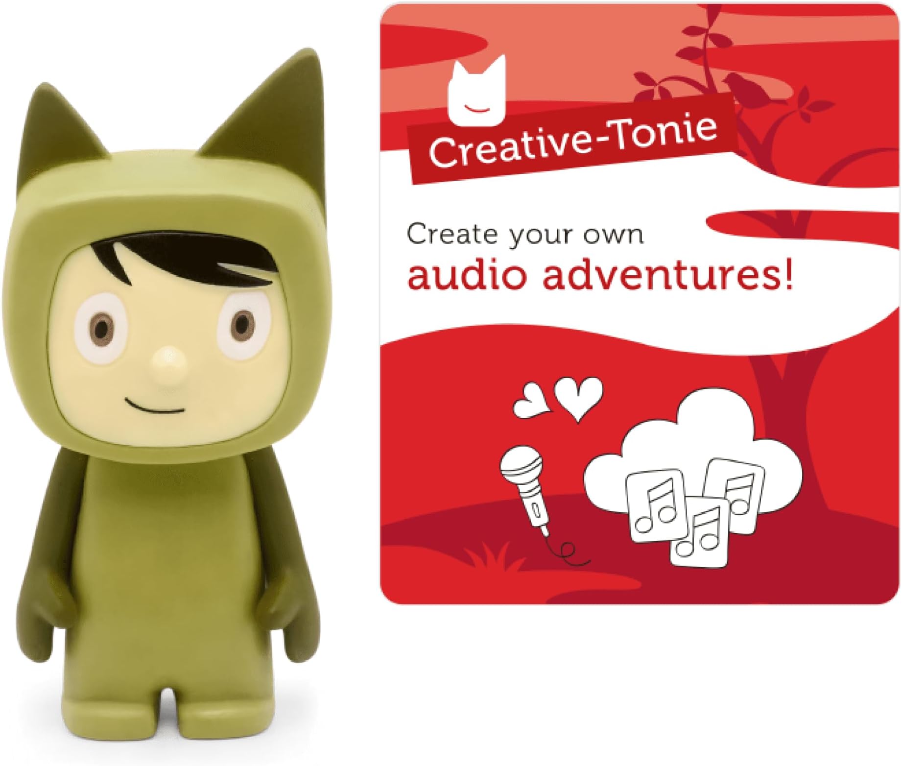 Tonies Creative Audio Character - Record and Upload up to 90 Minutes of Your Own Stories and Songs - Green/Light