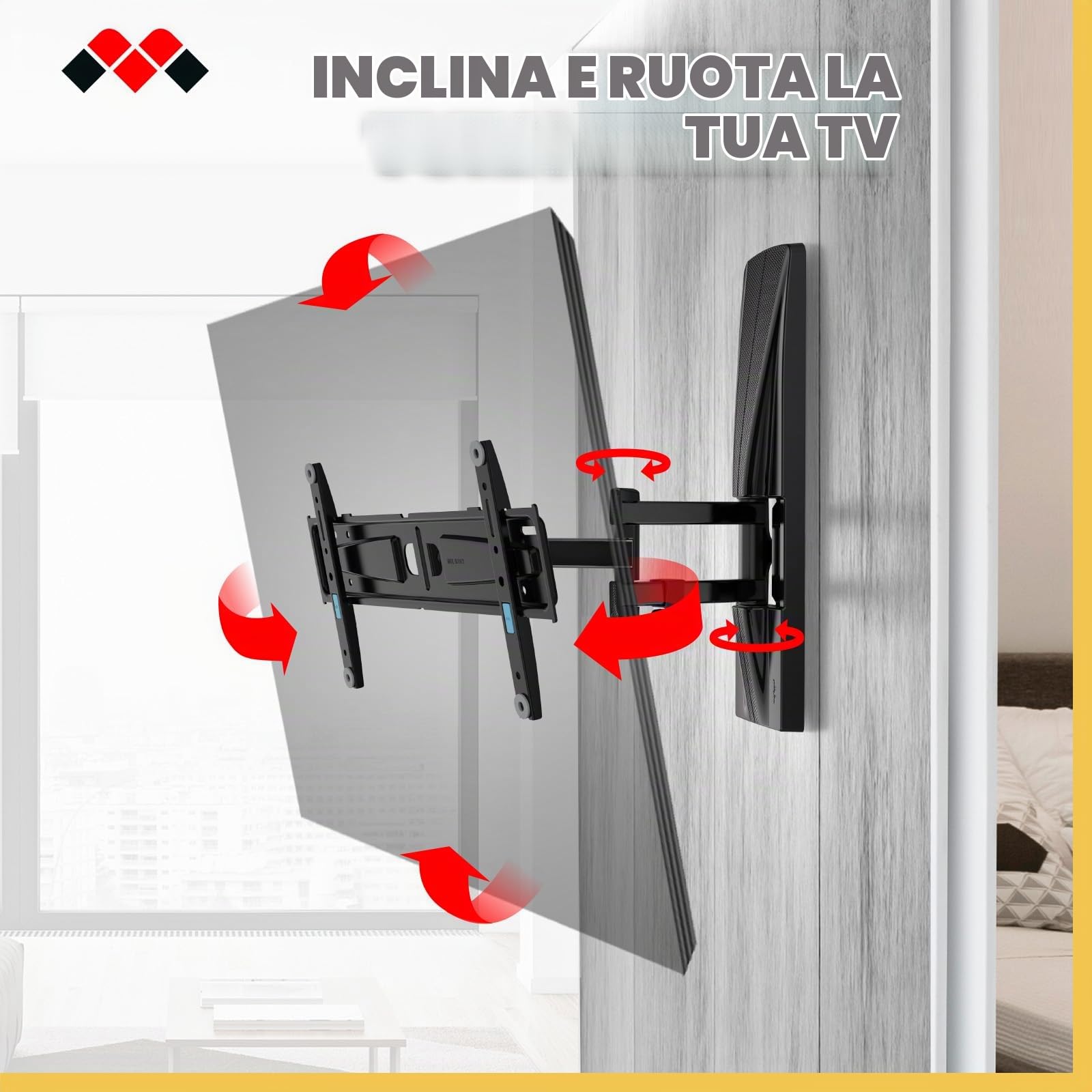Meliconi, Slimstyle Extra XDR200400, Supporto Tv Parete anche Cartongesso