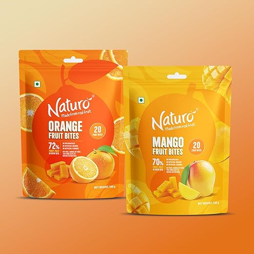 Naturo Fruit Bites Combo Pack 20 Mango + 20 Orange