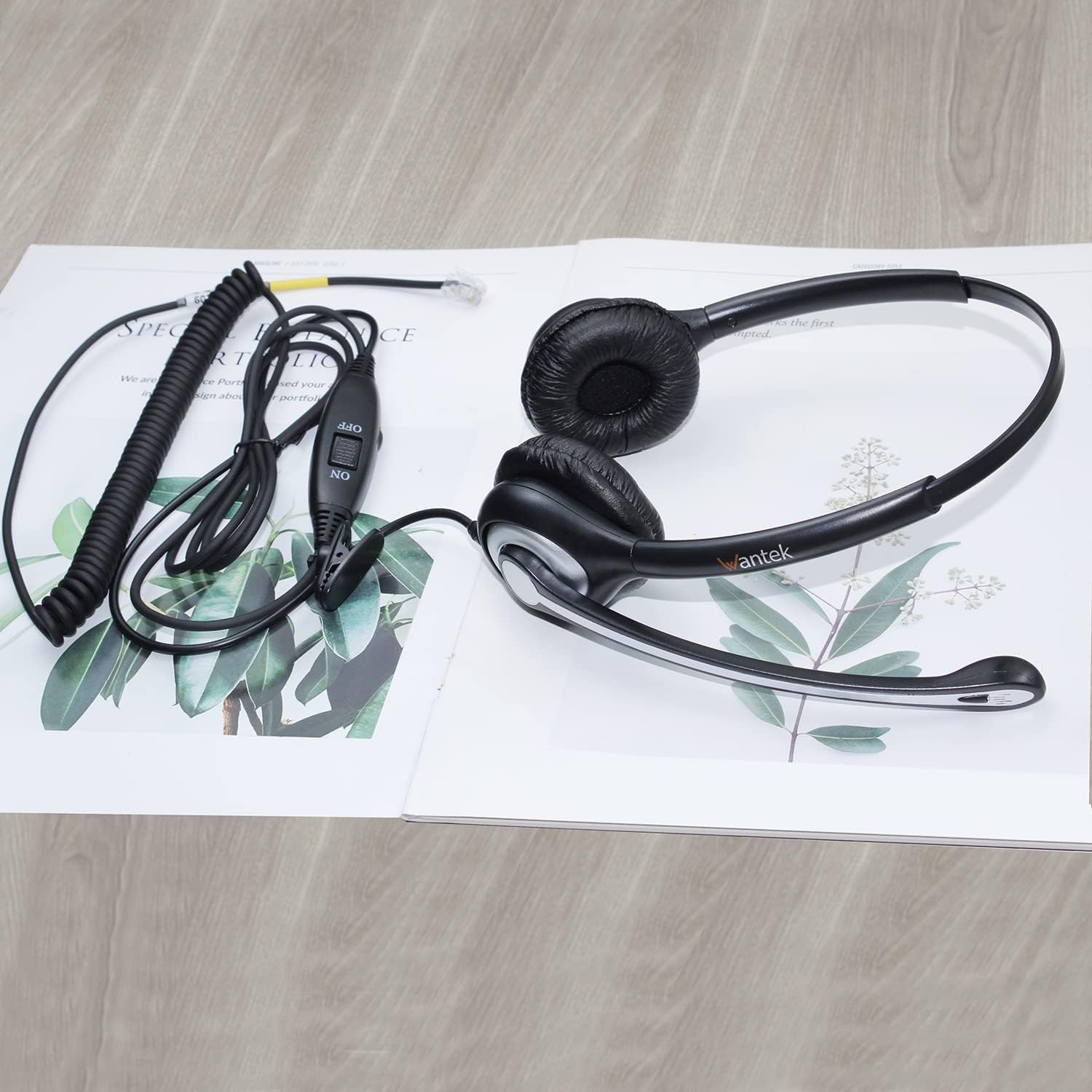 Wantek Casque de téléphone RJ9 compatible avec Yealink T19P, T21P, T23G, T41S, T42S, T46S, Avaya 1608, 9608, 9611G, Grandstream GXP1620, 1630, Snom, Panasonic
