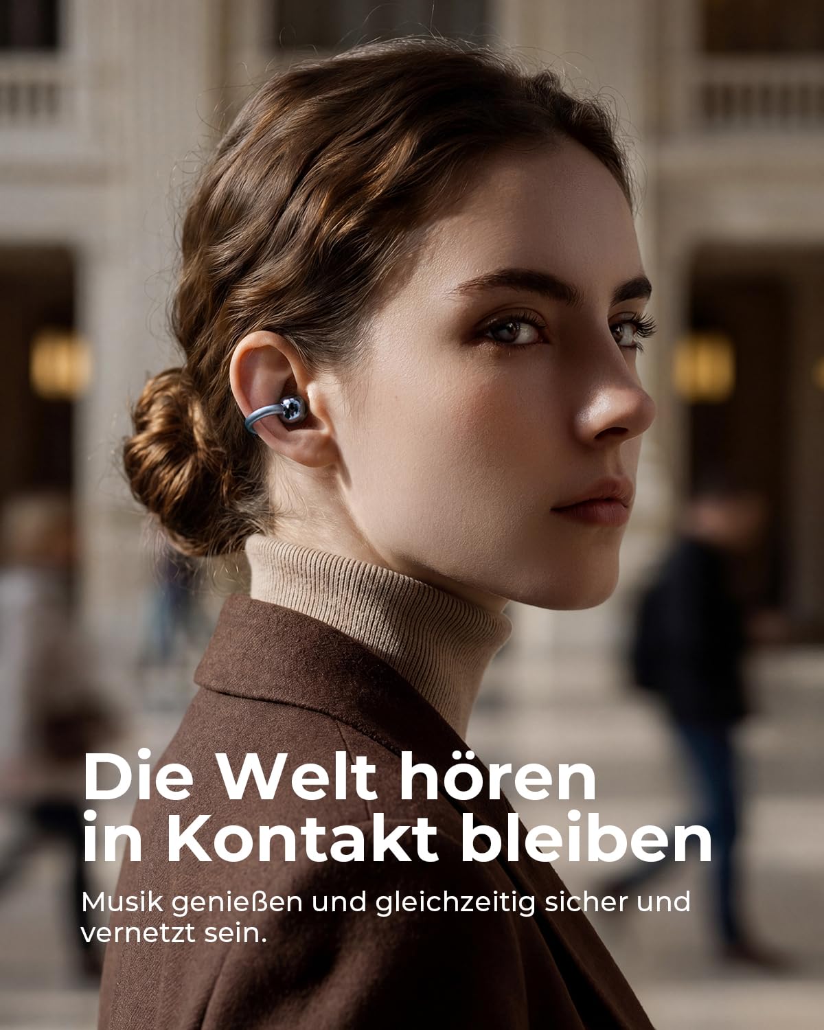 SANAG Open Ear Kopfhörer, Clip on Kopfhörer, Bluetooth 6.0, 42H Spielzeit, IP67 Wasserdicht, ENC Geräuschunterdrückung für Anrufe, Sicherer Halt für Laufen, Radfahren & Wandern