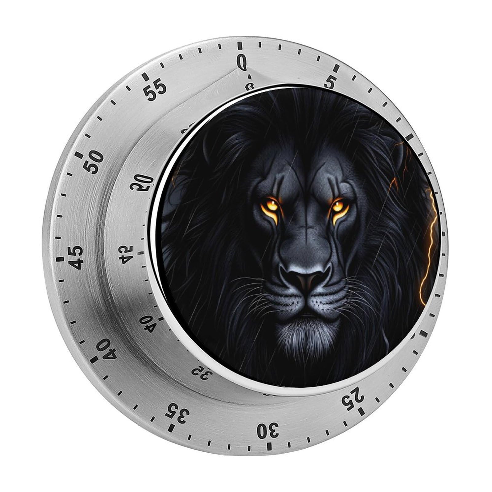 Black Lion Lightning 60 Minute Wind Up Timer,Visual Mechanical Magnetic Timer with Loud Alarm for Kitchen
