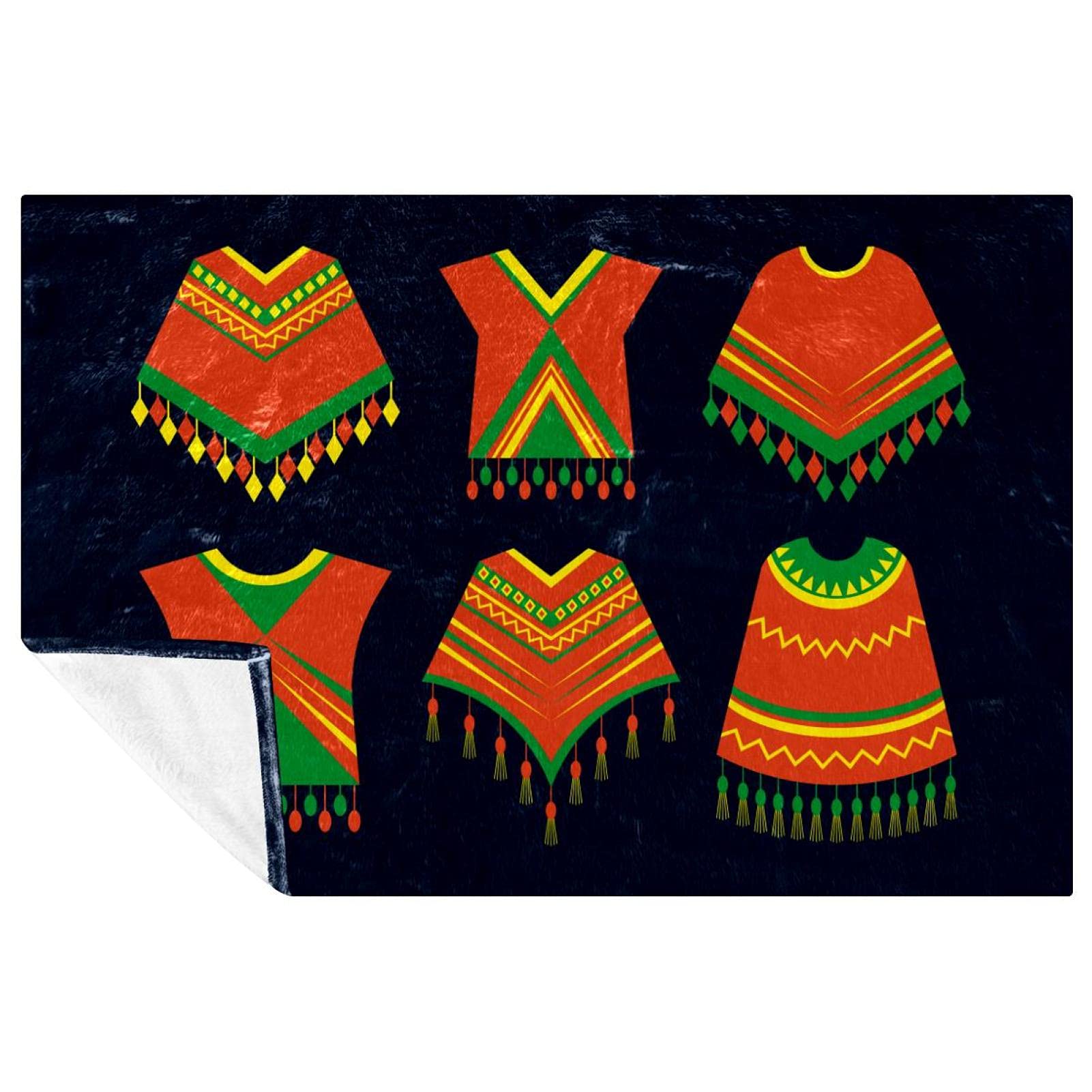 Poncho vêtements icônes imprimés couverture pour lit et canapé