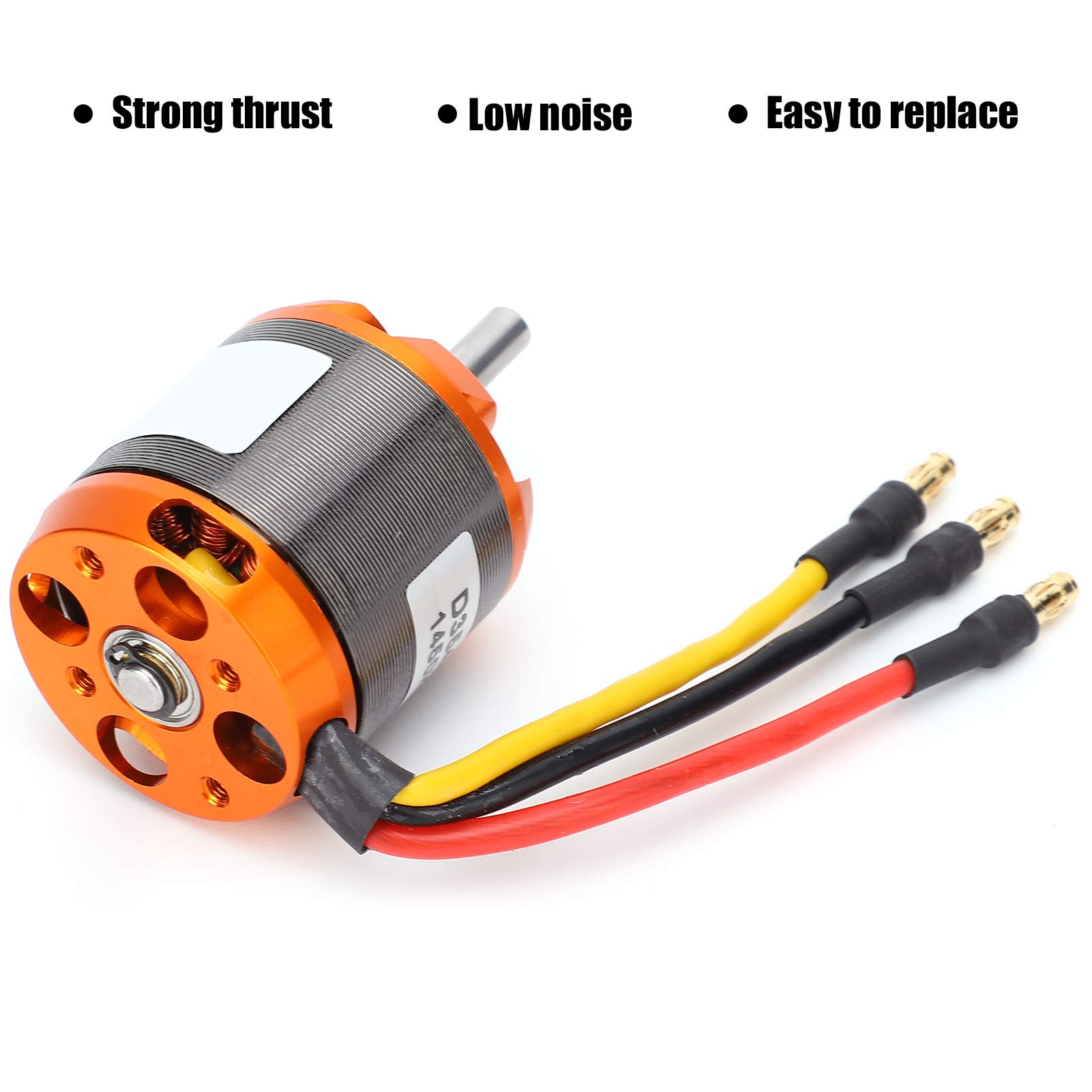 Motore Brushless per Aeromobili RC, D3542 Motore Senza Spazzole RC in Metallo Dotato di Base Motore, Adattatore e Viti Adatto per Aeromobili RC Ad Ala Fissa(1250KV)