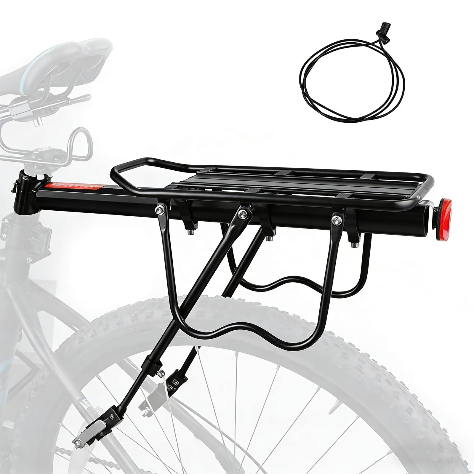 ZTZ Rear Bike Rack Aluminum Alloy Bike Rack for Back of Bike (110-165lbs Capacity)- Adjustable Quick Release Bicycle Cargo Rack, Easy Installation