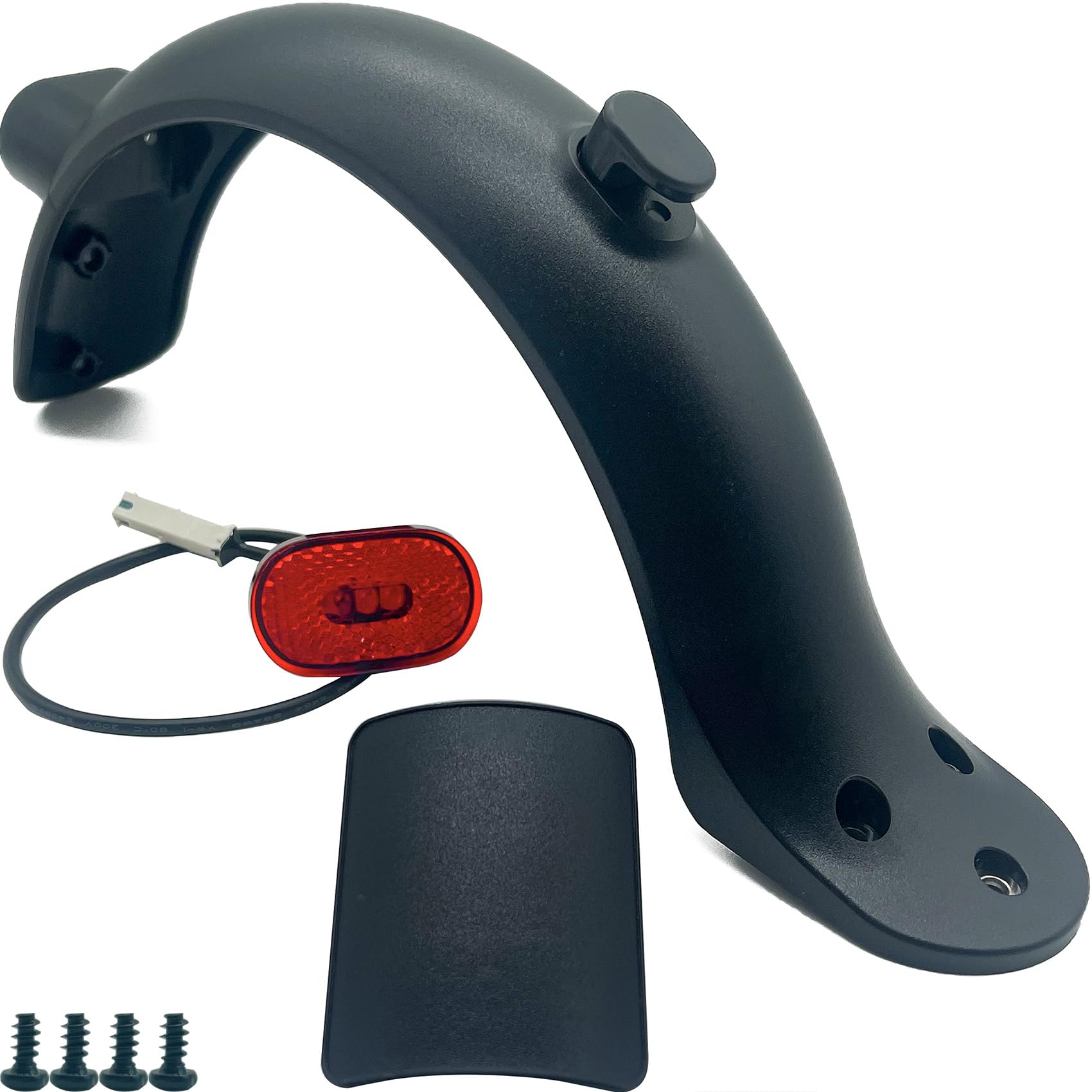 Garde-boue Arrière Avec Feu LED Pour Trottinette Xiaomi M365, M365 Pro, 1S - Accessoire De Remplacement Noir