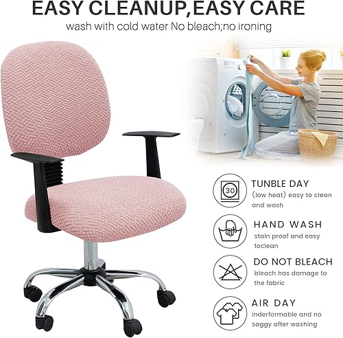 Vista 108 de MIFXIN Funda elástica elástica para silla de computadora, 2 piezas, de punto, universal, para silla de computadora, protector de muebles
