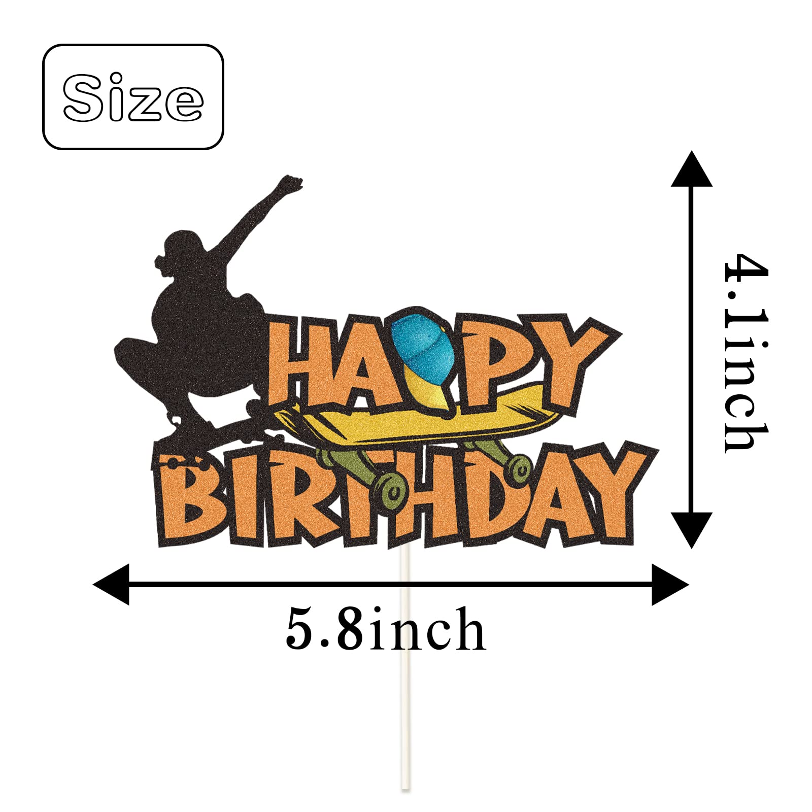 Decorazioni Torta Skateboard - 15 Pezzi, Topper Compleanno Con Tema Skate - Foto 4