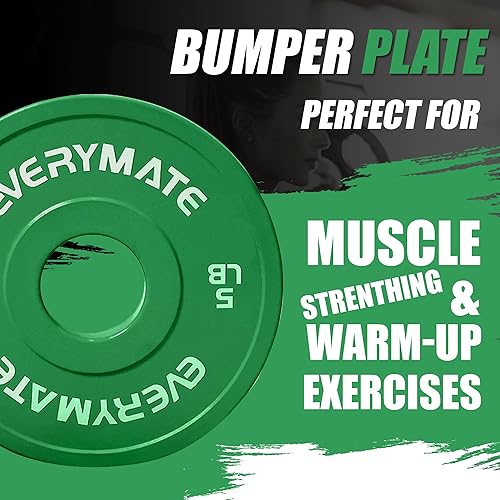 Miniatura 7 de EVERYMATE Placas de Peso de Cambio 1.25LB 2.5LB 5LB Juego Placa Fraccional Placas Olímpicas de Parachoques para Entrenamiento Cruzado Placas de Peso