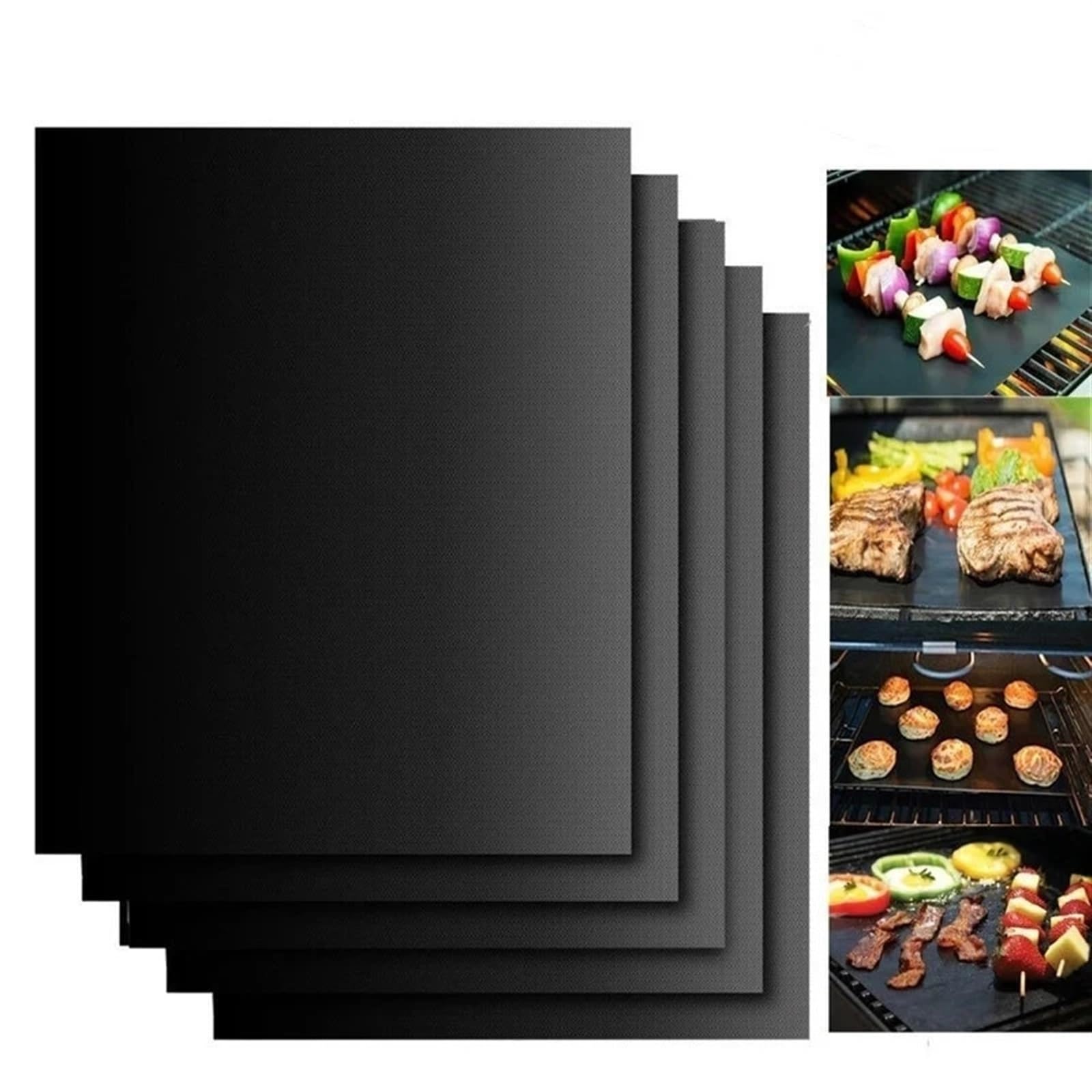 BBQ Grillmatte 44X33CM Backmatte Antihaft-Grillfolien Ofengrillmatte Wiederverwendbare Grillfolienmatte Grillwerkzeuge Camping-Grillzubehör(10pcs)