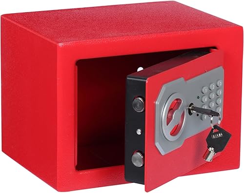 Yuanshikj Caja de seguridad con teclado electrónico de 0.2 pies cúbicos, depósito digital de acero para el hogar, oficina, hotel, negocios, dinero
