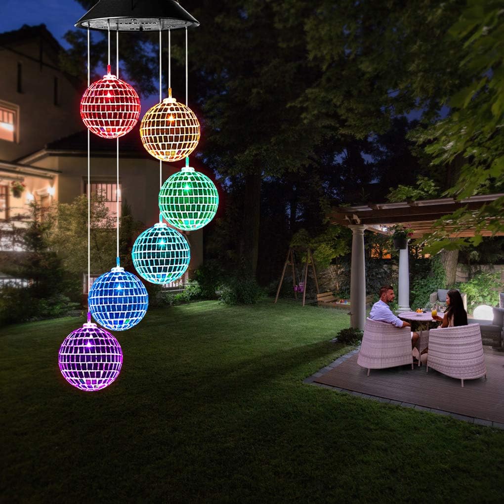 Idefair Solar Wind Chimes, Mobile Hanging LED Light Color Changing Wind Chime Birthday Gift for Mom Mother Laddies and Garden Patio Yard Decoration (Ball) - Image 7