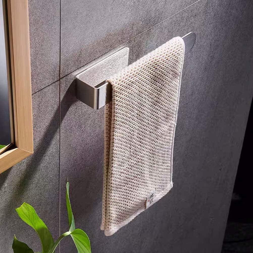 Hand Towel Holder Hand Towel Ring Towel Bar for Bathroom Kitchen Self Adhesive,Stainless Steel Brushed.Pack of 2