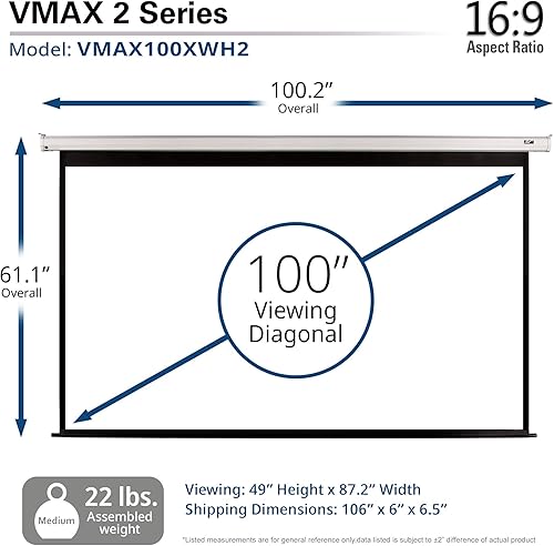 Miniatura 3 de Elite Screens pantalla de proyección eléctrica desplegable Estuche blanco