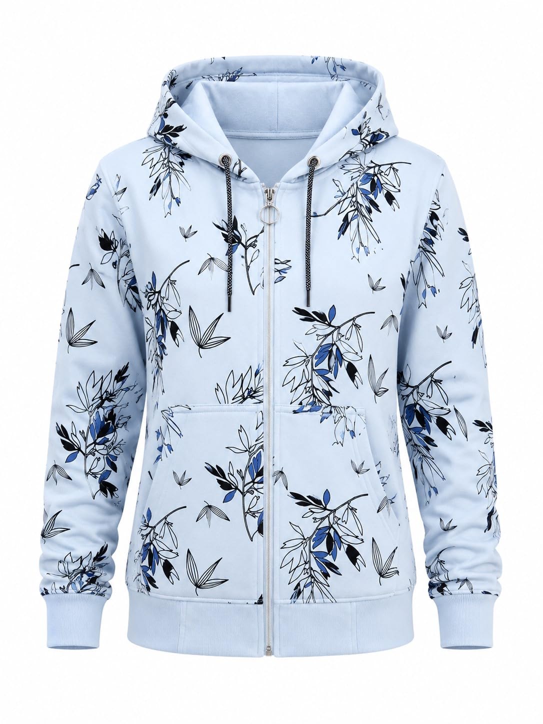 Women Fleece Sweatshirt | Premium Winter Pullover with Crew Neck | Soft and Warm Casual Sky Blue Winter Wear-picture-18