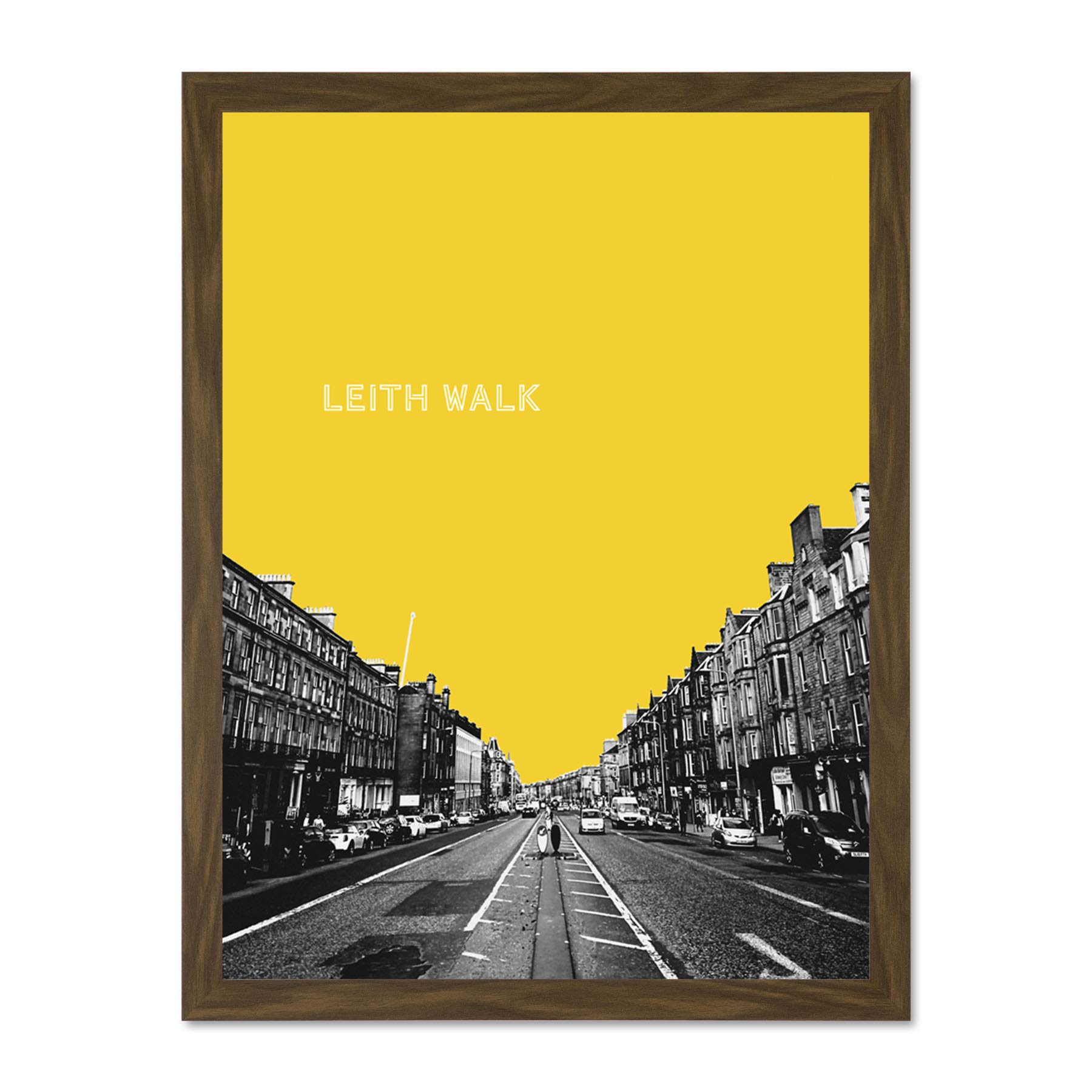 Wee Blue Coo Edinburgh Leith Walk Yellow 18x24 Large Framed Art Print Poster Wall Decor 18x24 inch