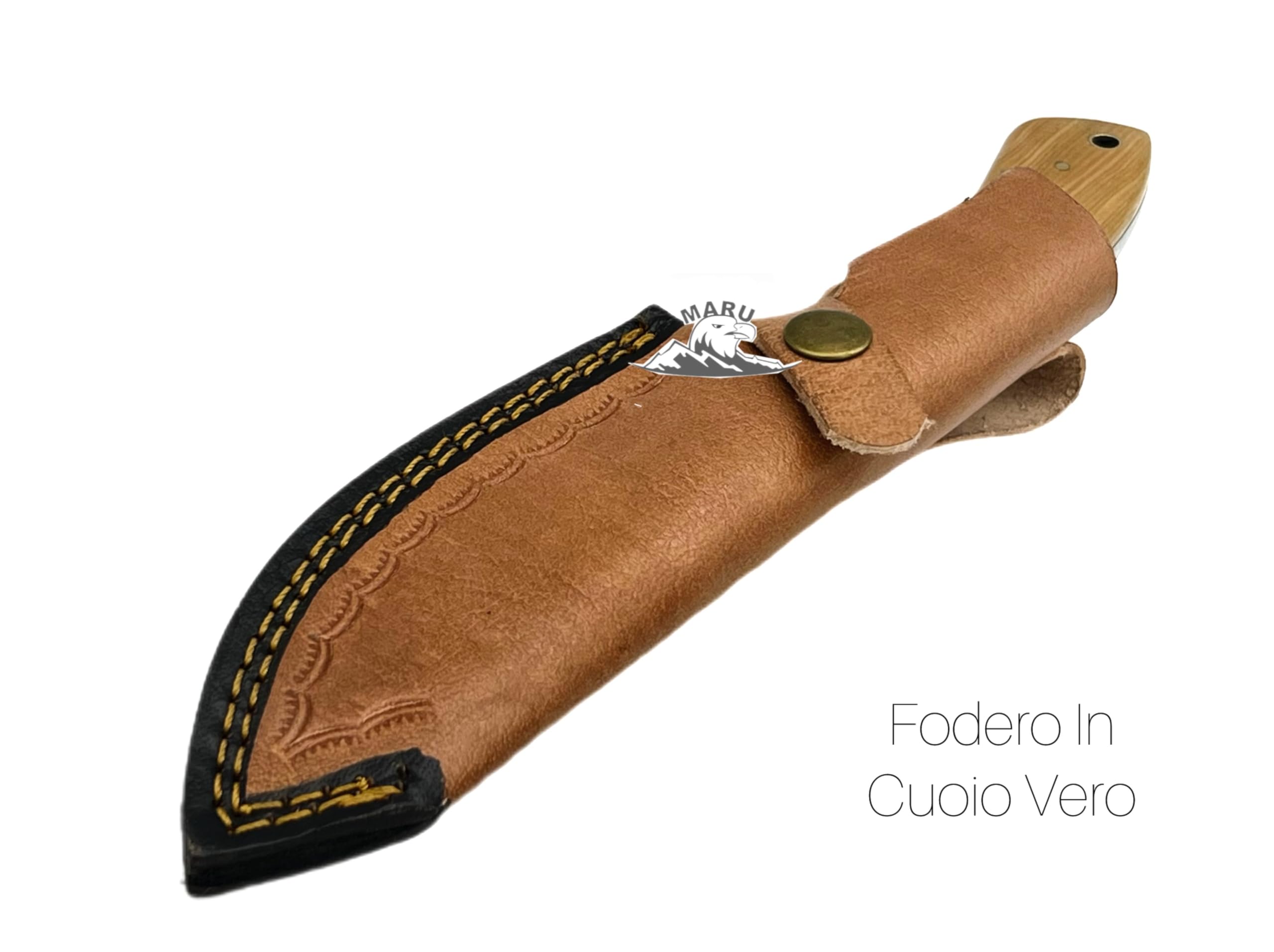 Coltello Artigianale Skinner Lama in Acciaio INOX Manico Legno, Coltello Lama FIssa Da Caccia Collezione Con Fodero