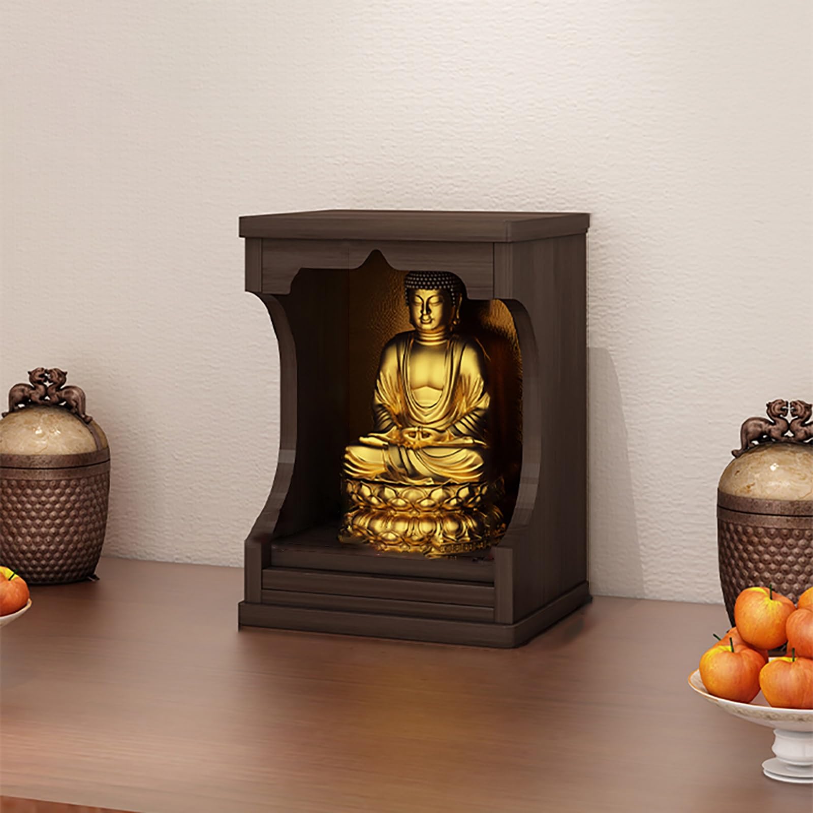 Étagère d'autel Bouddha pour bureau et table d'offrande compacte