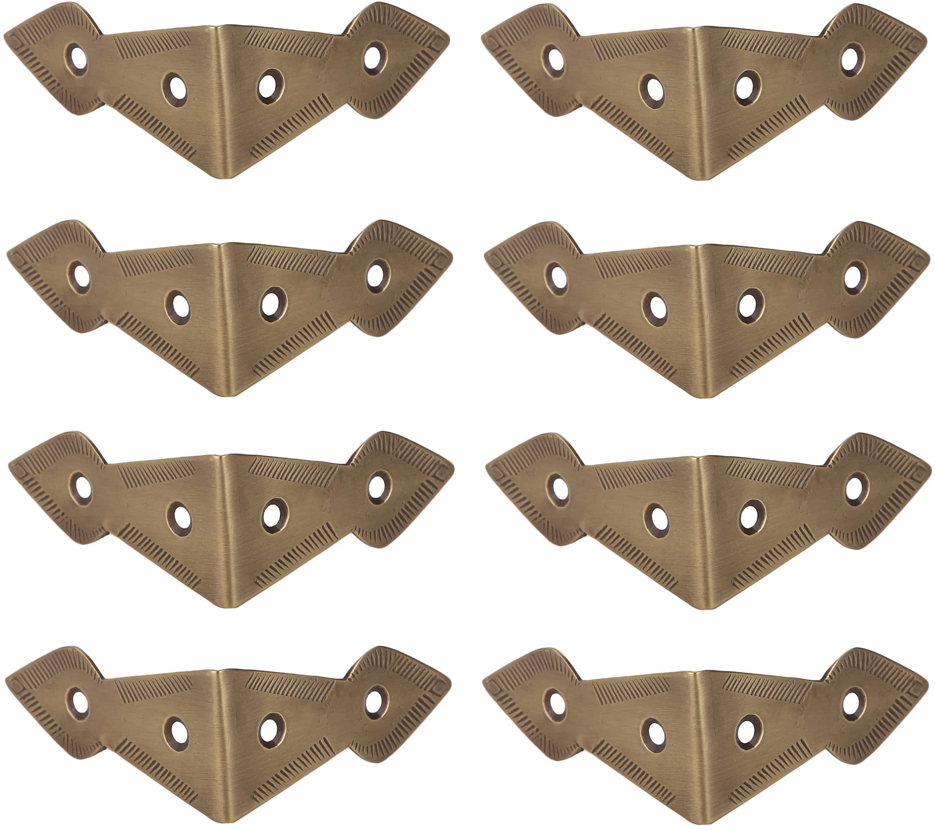 A29 90 Degree Trunk Corners, Brass, Antique Brass, Set of 8