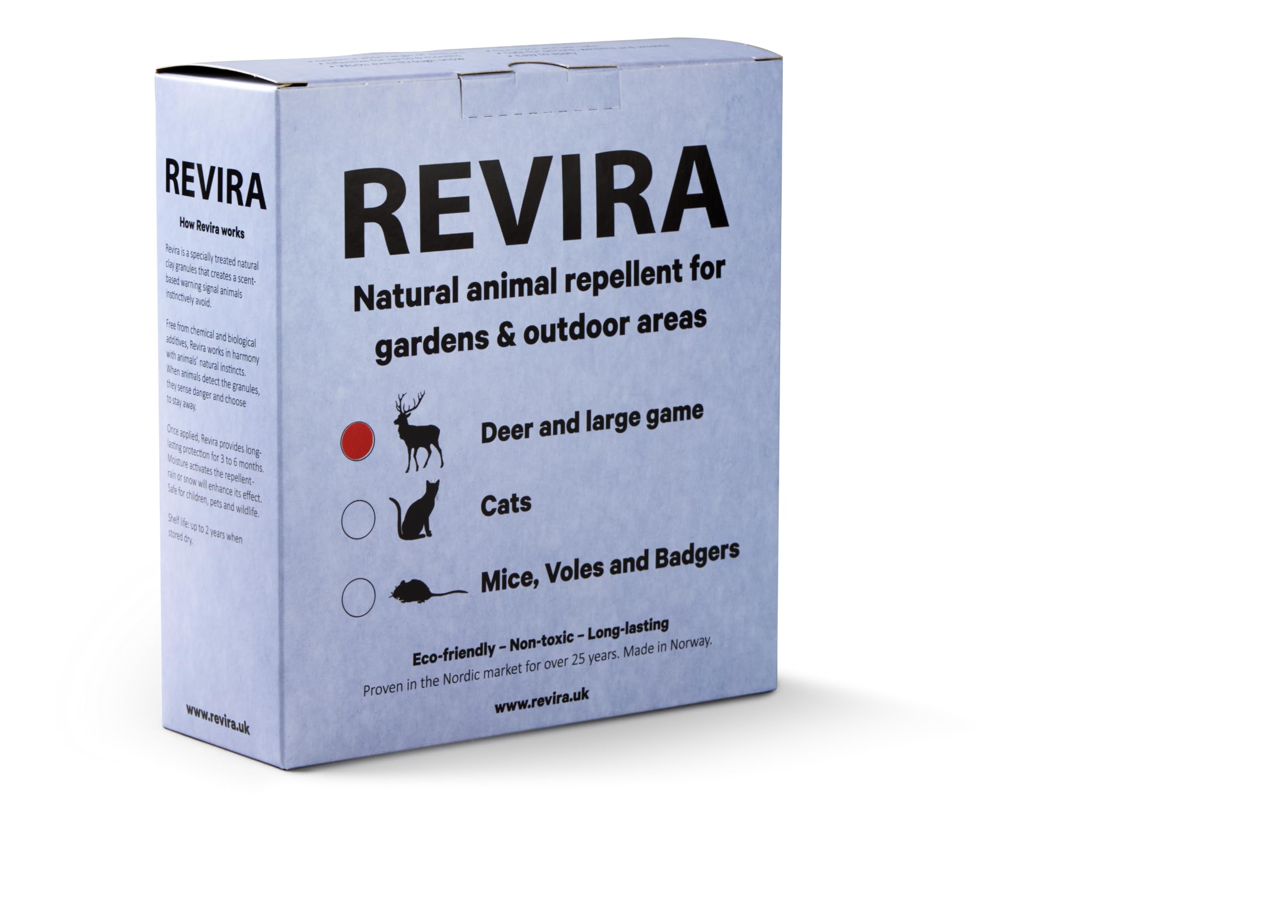 Revira Deer Deterrent for Gardens and Land - Natural Non-Toxic Ceramic Granules - 2 Litre